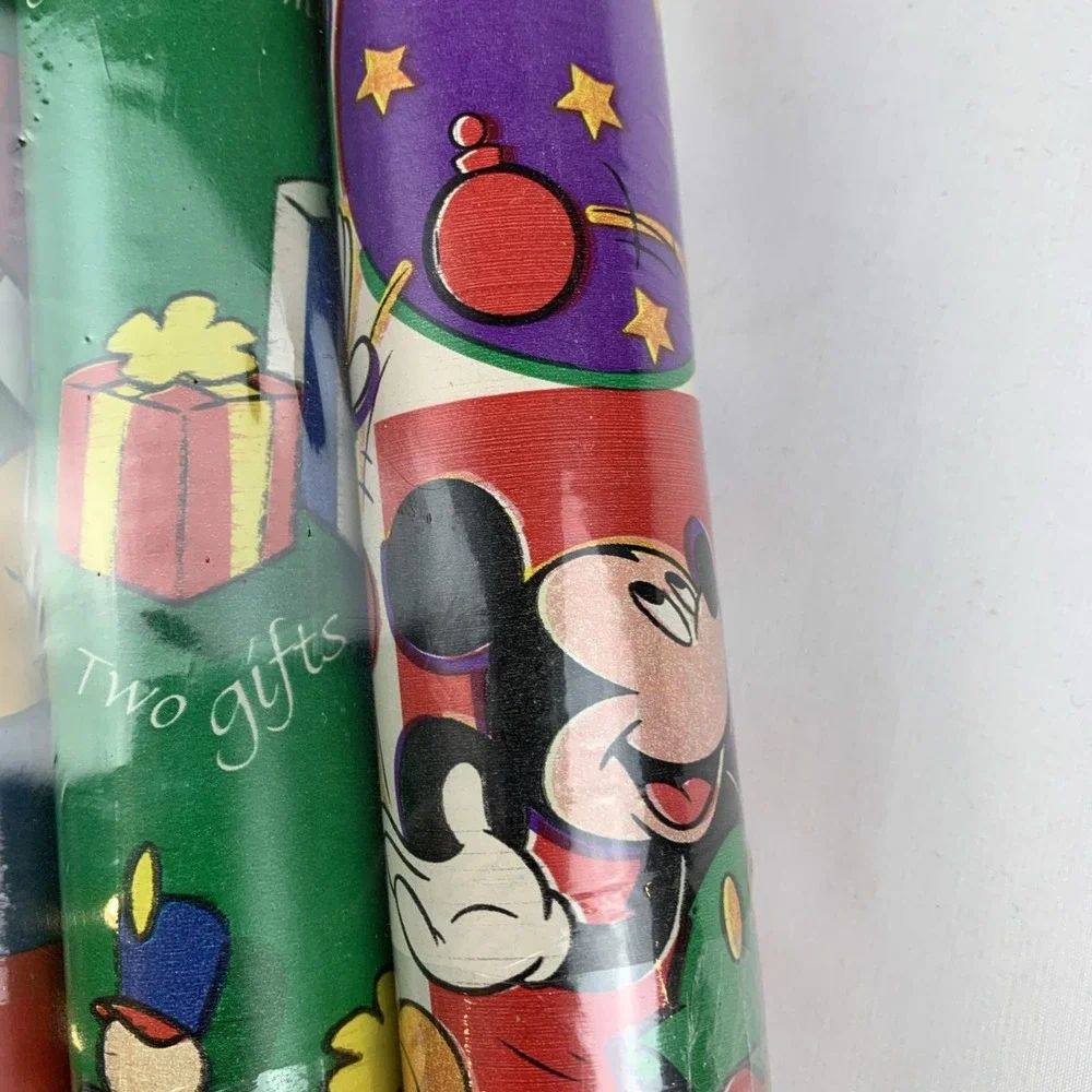 Vtg NIP Cleo Gift Wrap Mickey Mouse Minny Mouse Goofy Pluto 1996 Disney U.S.A.